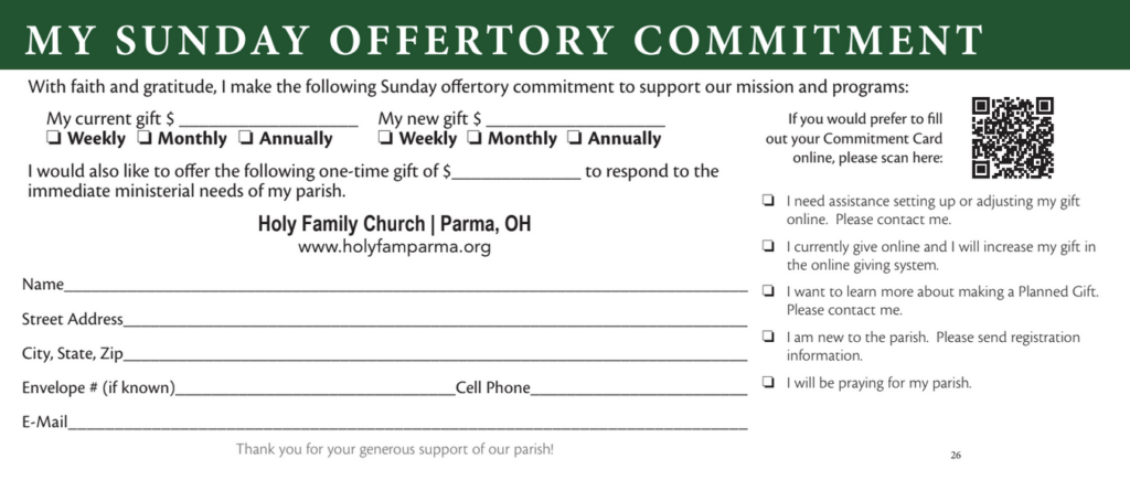 HF Offertory Commitment Front